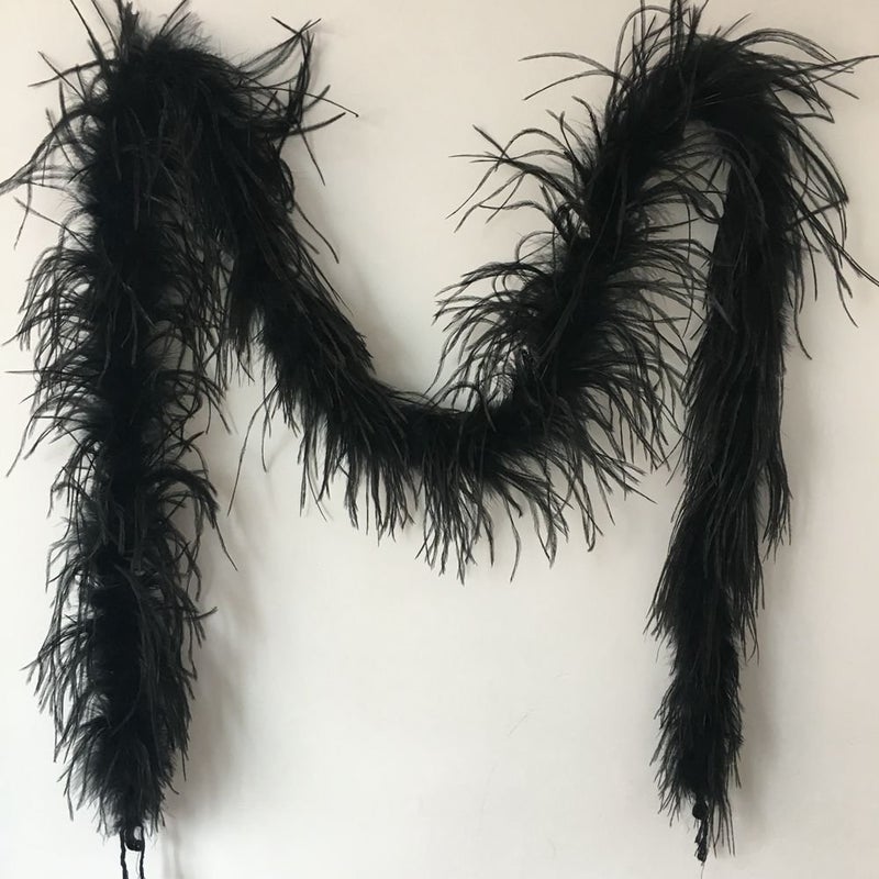 Sowder 72inch Length 1ply Ostrich Feather Boa for Wedding/party Decoration, Feather Scraf(black) - Image 1